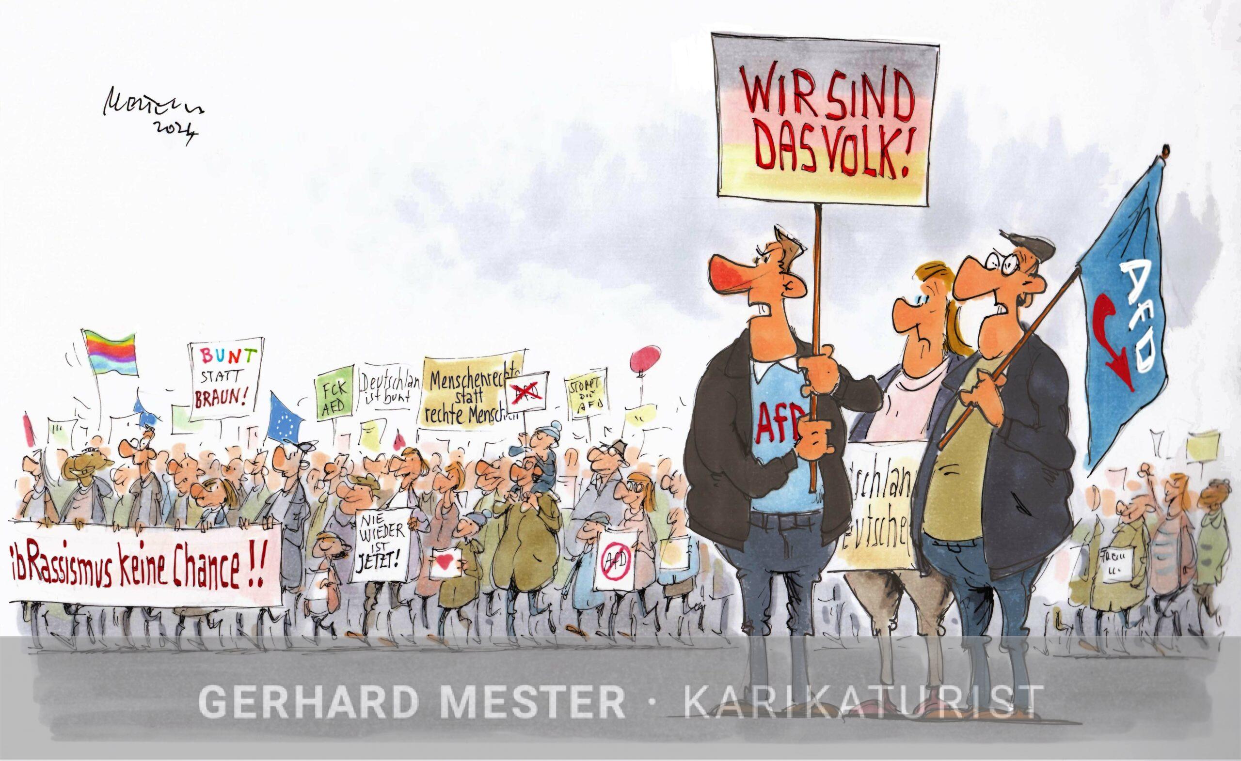 Gerhard Mester Karikatur Analyse Lösung